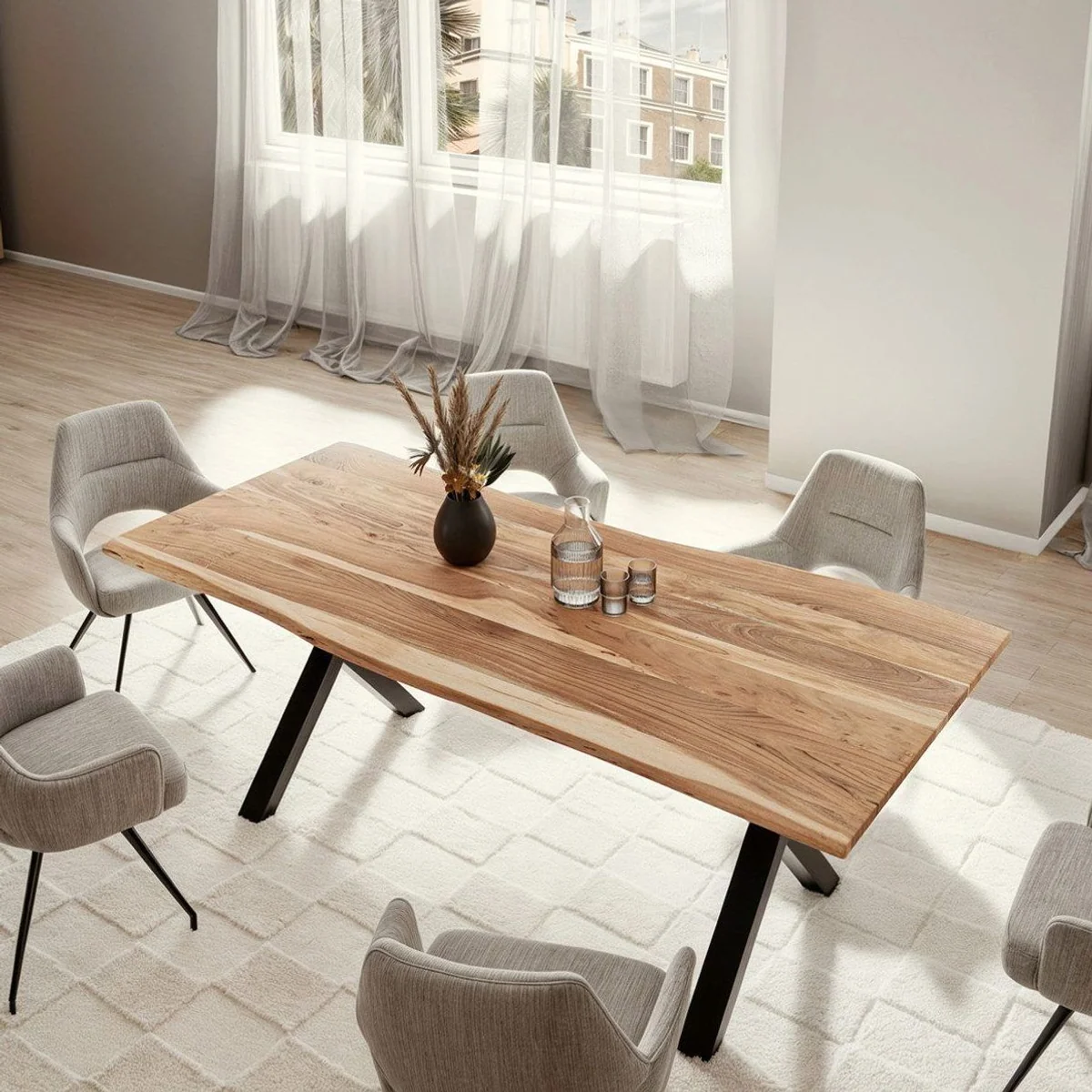 Liadomo Baumkantentisch Sammy, einzigartiges Design, wählbare Größen, robustes Metallgestell 5
