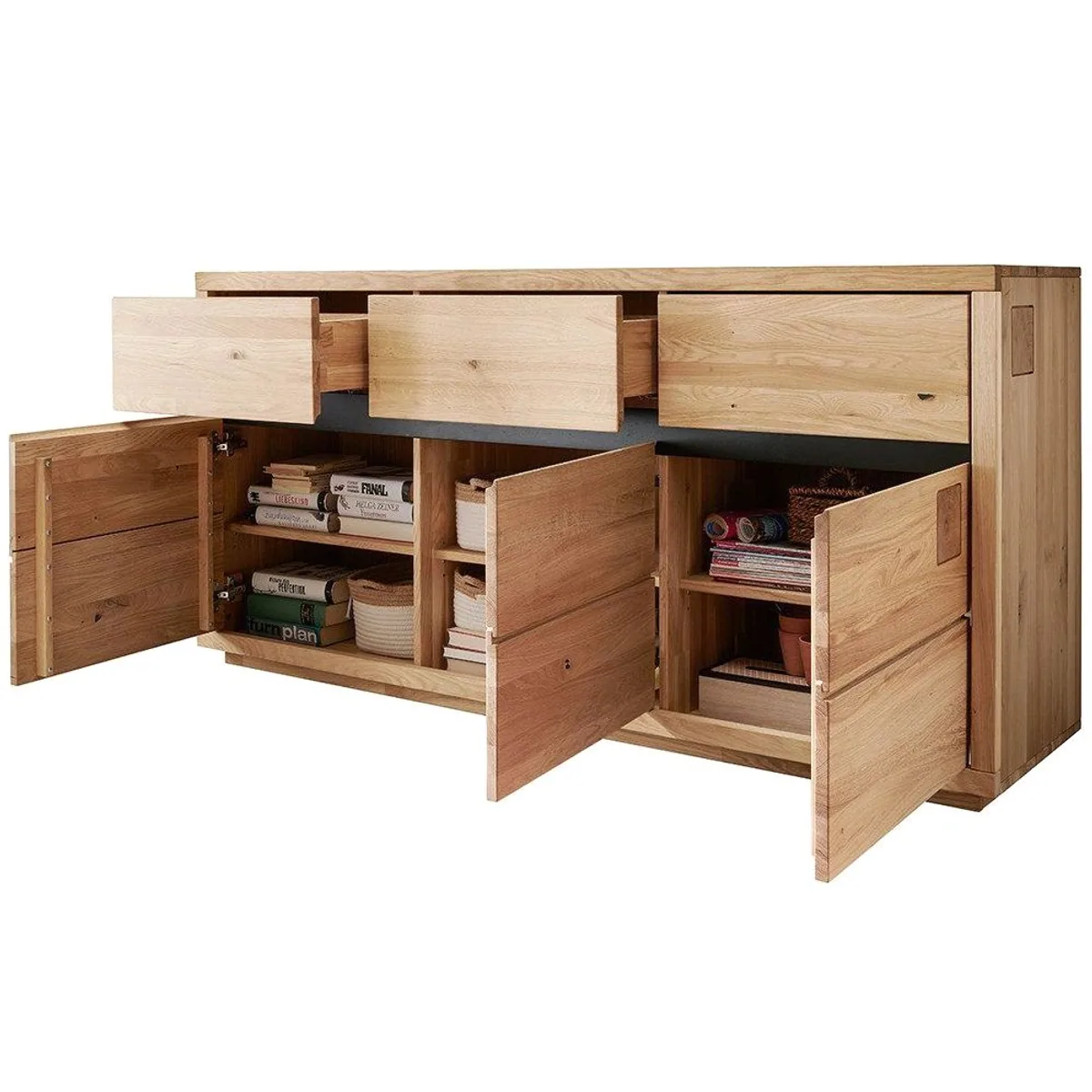 Lomadox Sideboard WINCHESTER-69, massiv Eiche, Softclose-Funktion, zeitloses Design 2