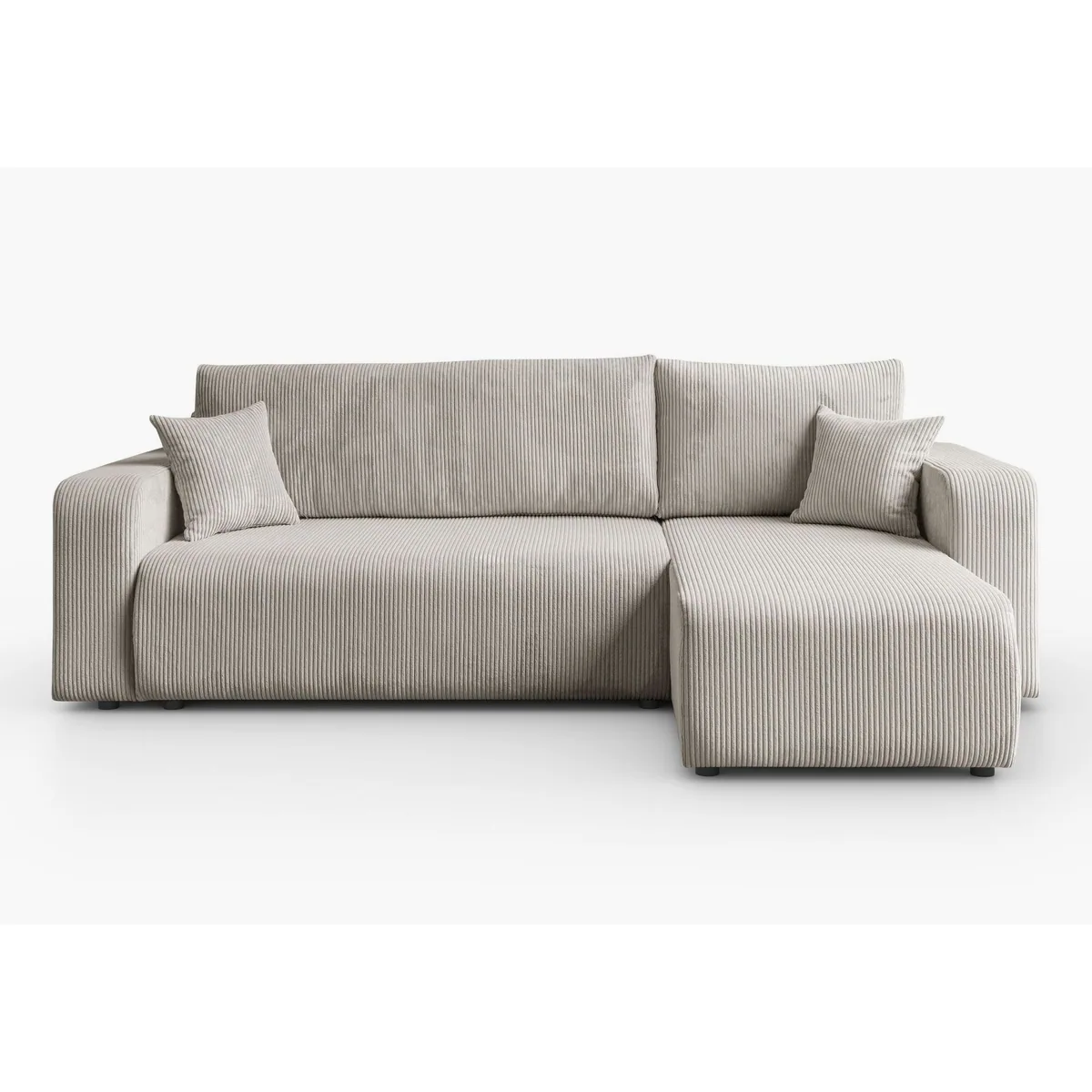 Lookway Prestige L Ecksofa, Cord-Stoff, mit Bettfunktion und Bettkasten 2