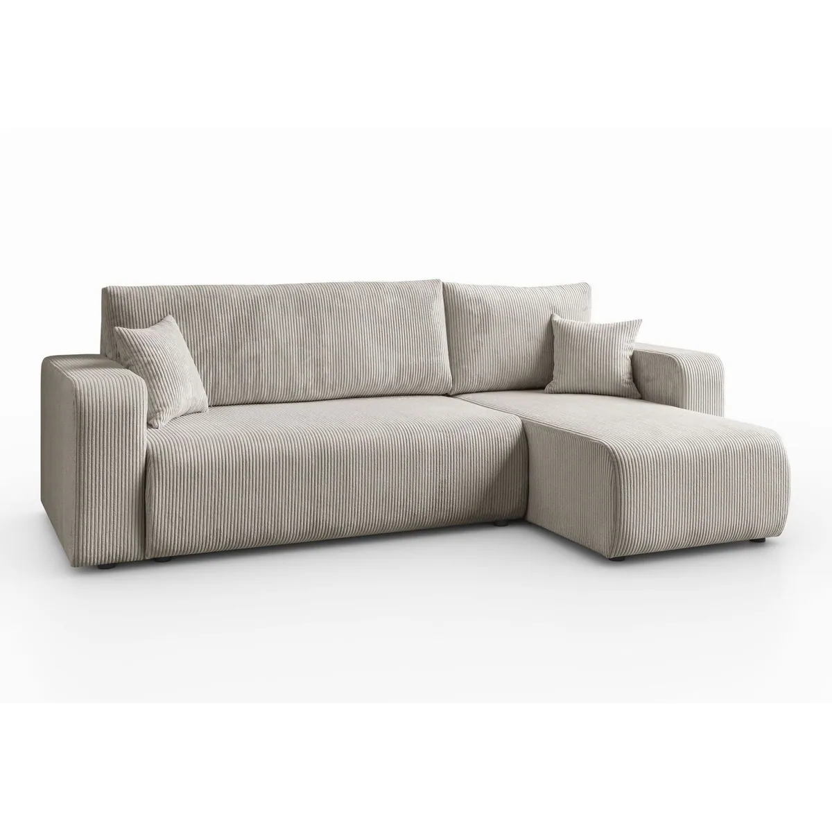 Lookway Prestige L Ecksofa, Cord-Stoff, mit Bettfunktion und Bettkasten 3