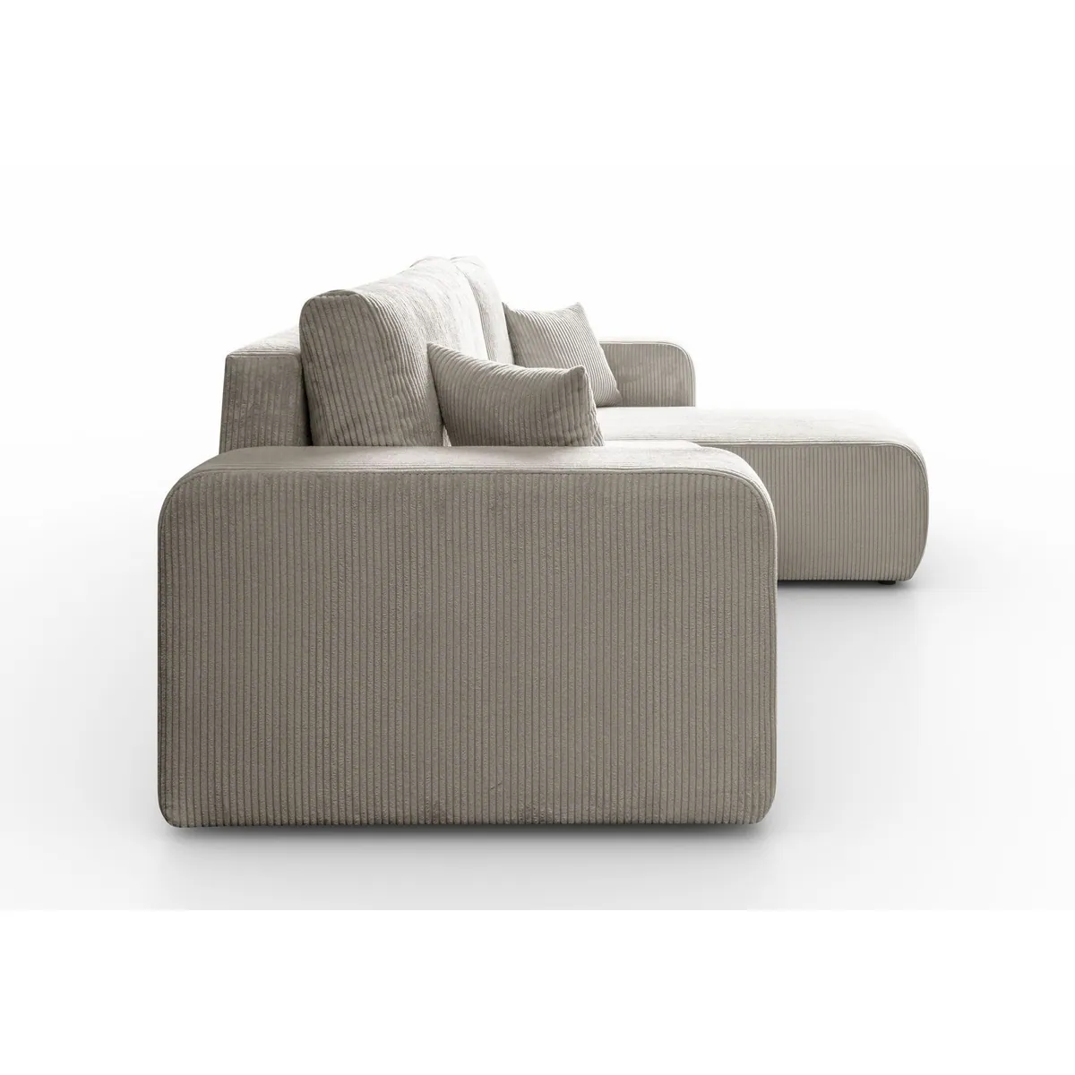 Lookway Prestige L Ecksofa, Cord-Stoff, mit Bettfunktion und Bettkasten 4