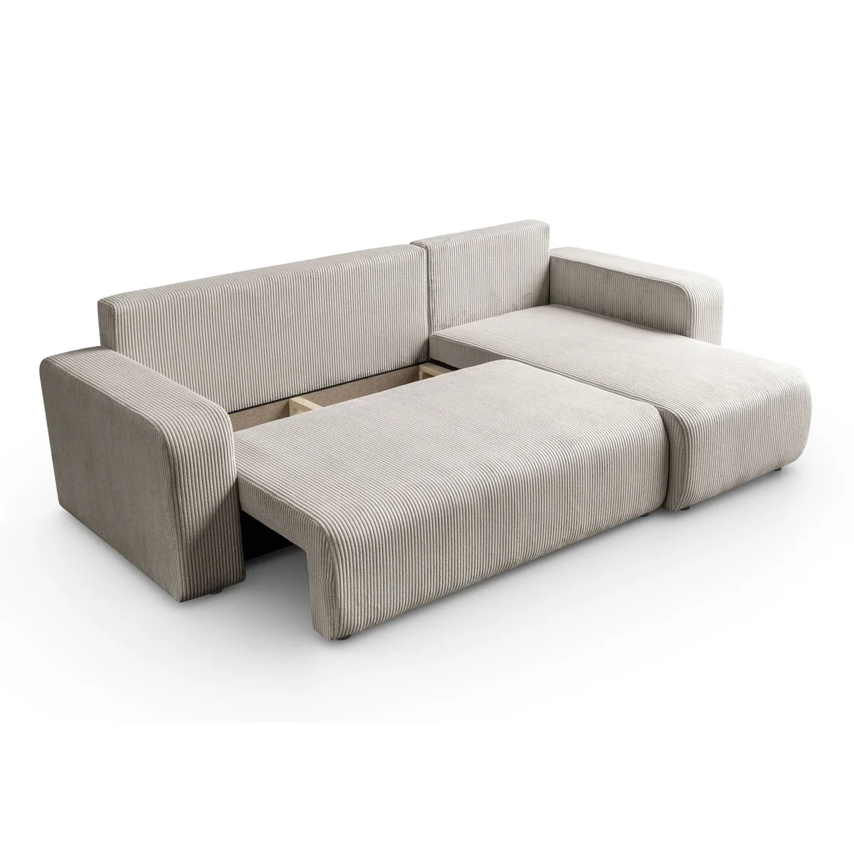 Lookway Prestige L Ecksofa, Cord-Stoff, mit Bettfunktion und Bettkasten 5