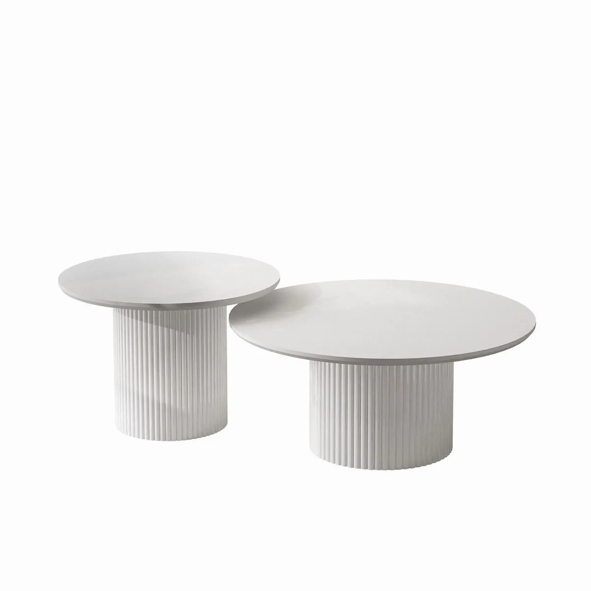 Lookway OVI Couchtischset, 2er Set mit geriffelter Basis — elegantes Design, vielseitig nutzbar, hochwertige Verarbeitung 5