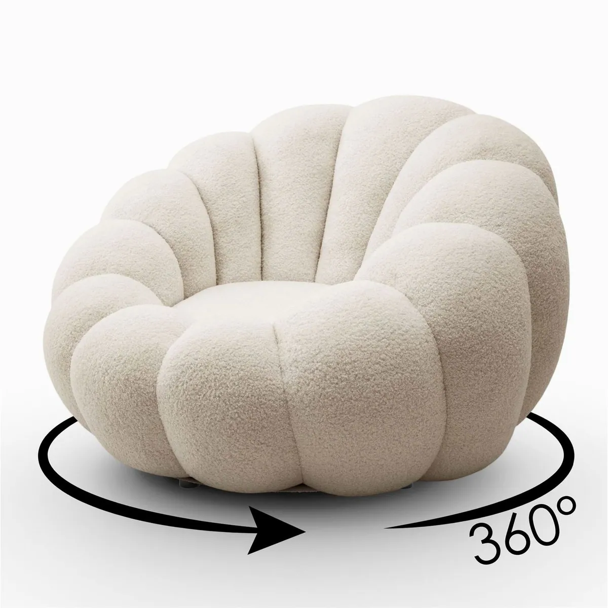 Lookway FLUFFY Drehsessel mit Fußhocker, ergonomisch, modern, bequem 4