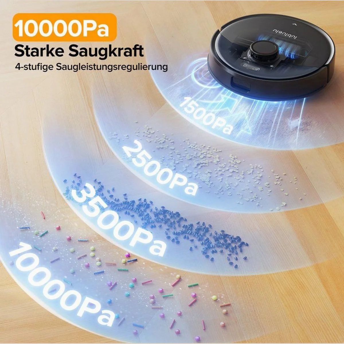 lubluelu S1000 Saugroboter mit Wischfunktion, 10.000Pa Saugleistung, LiDAR-Navigation, Multifunktions-Dockingstation 3