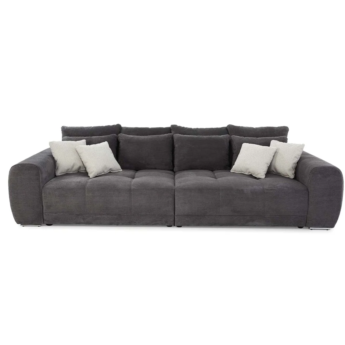 luma-home Big-Sofa, XXL-Couch mit Federkernpolsterung, modernes Design, viele Kissen