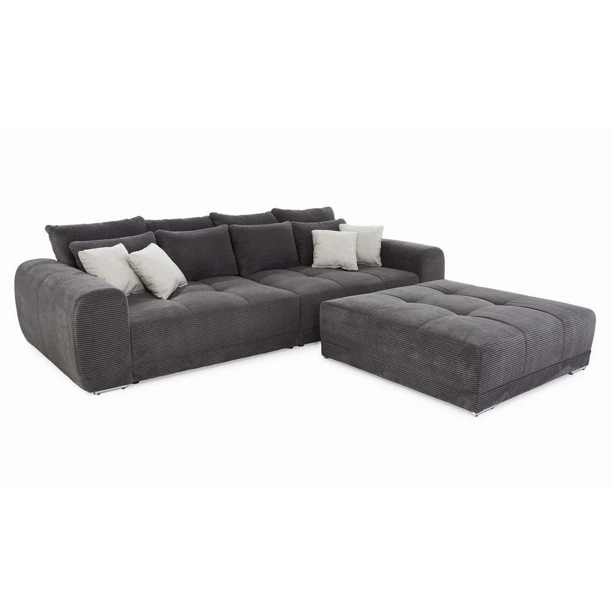 luma-home Big-Sofa, XXL-Couch mit Federkernpolsterung, modernes Design, viele Kissen 5