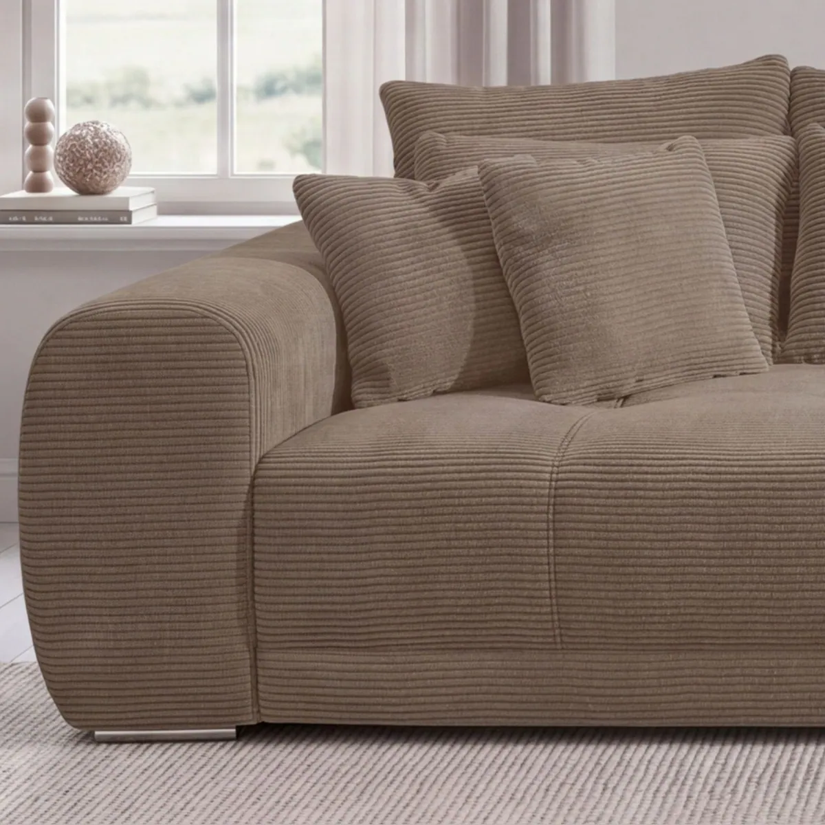 luma-home Big Sofa, großzügige Liegefläche, hochwertige Federkernpolsterung, eleganter Cordstoff 4