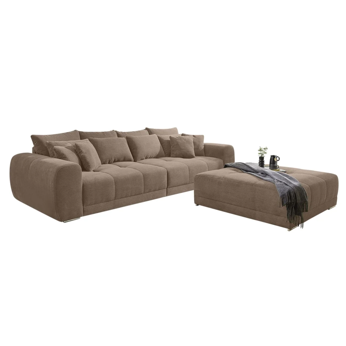 luma-home Big Sofa, großzügige Liegefläche, hochwertige Federkernpolsterung, eleganter Cordstoff 5