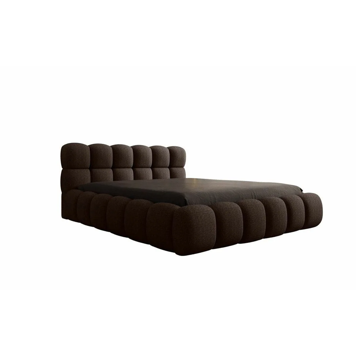 Luxusbetten24 Polsterbett Boston, edler Bouclé-Stoff, Stauraum integriert