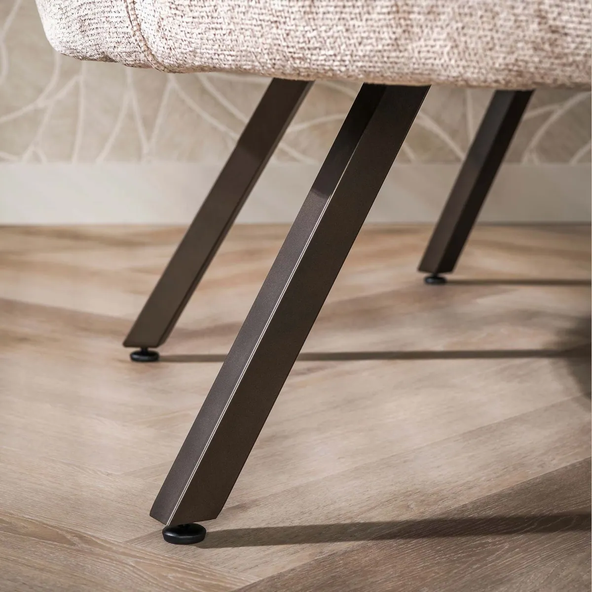 Maison ESTO runde Esszimmerbank, eleganter Chenille-Stoff, komfortable Polsterung 5