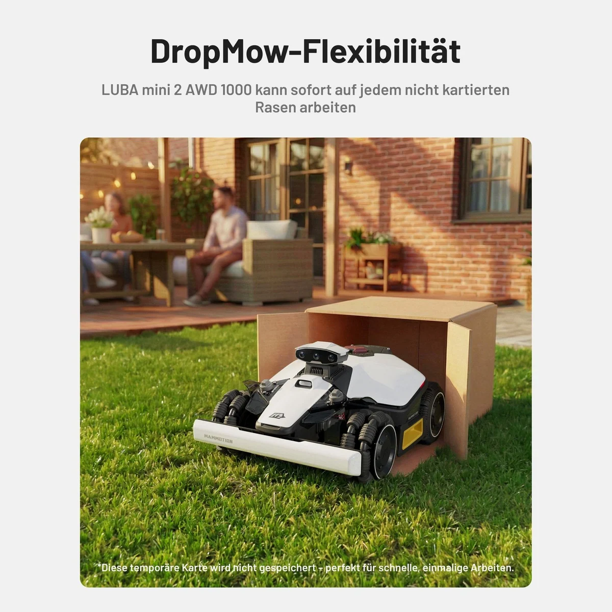 Mammotion LUBA Mini 2 AWD Mähroboter, präzise KI-Kartierung, Allradantrieb, benutzerfreundliche App 3
