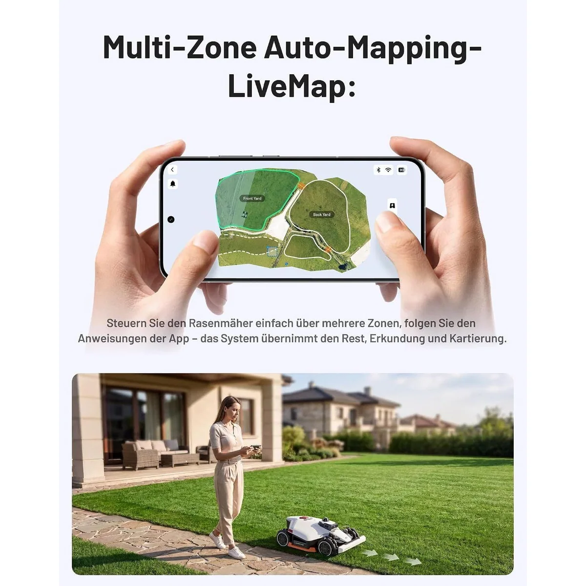 Mammotion LUBA 3 AWD Mähroboter, 360° LiDAR, Dual-Kamera-KI-Vision, Allradantrieb 3