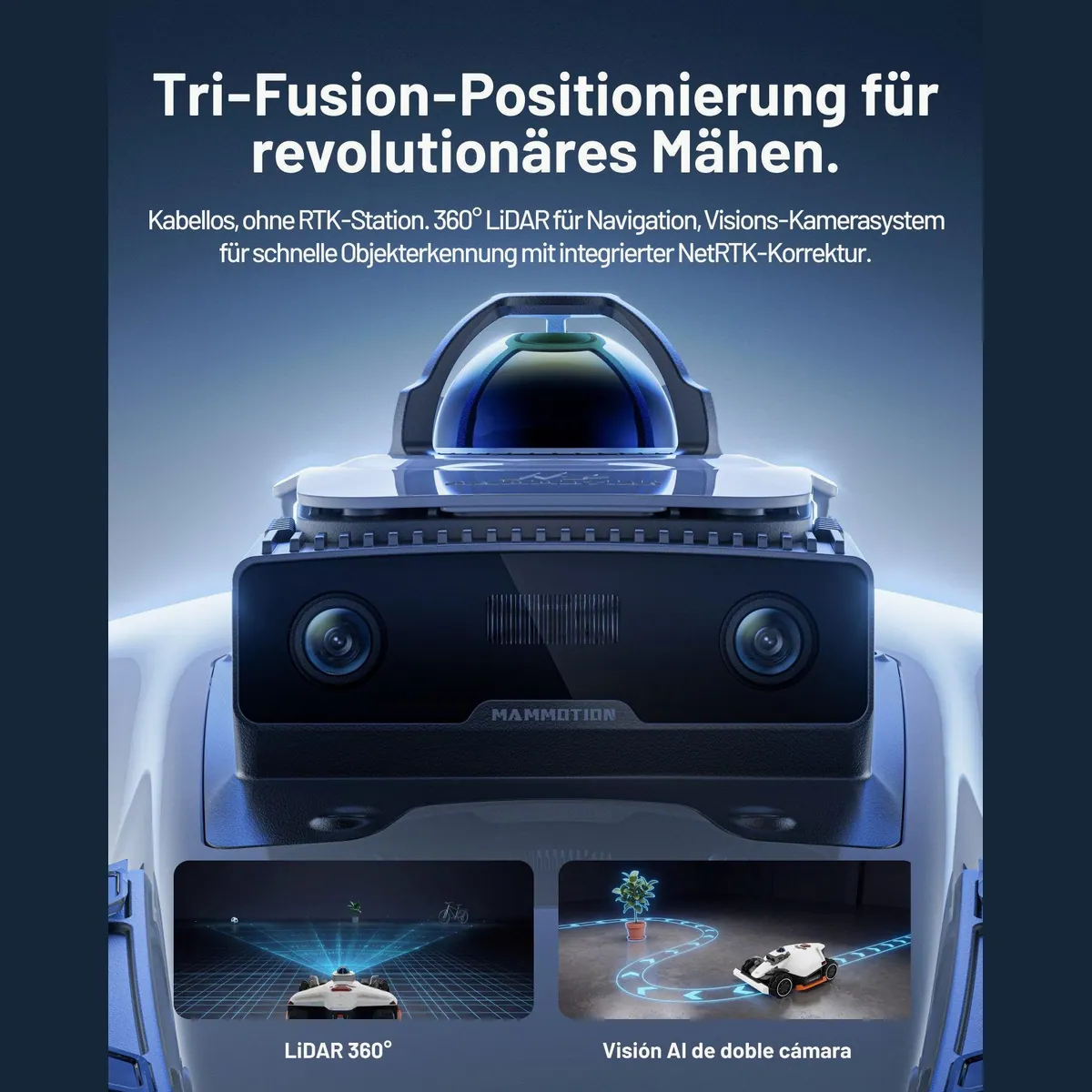 Mammotion LUBA 3 AWD Mähroboter, 360° LiDAR, Dual-Kamera-KI-Vision, Allradantrieb 5