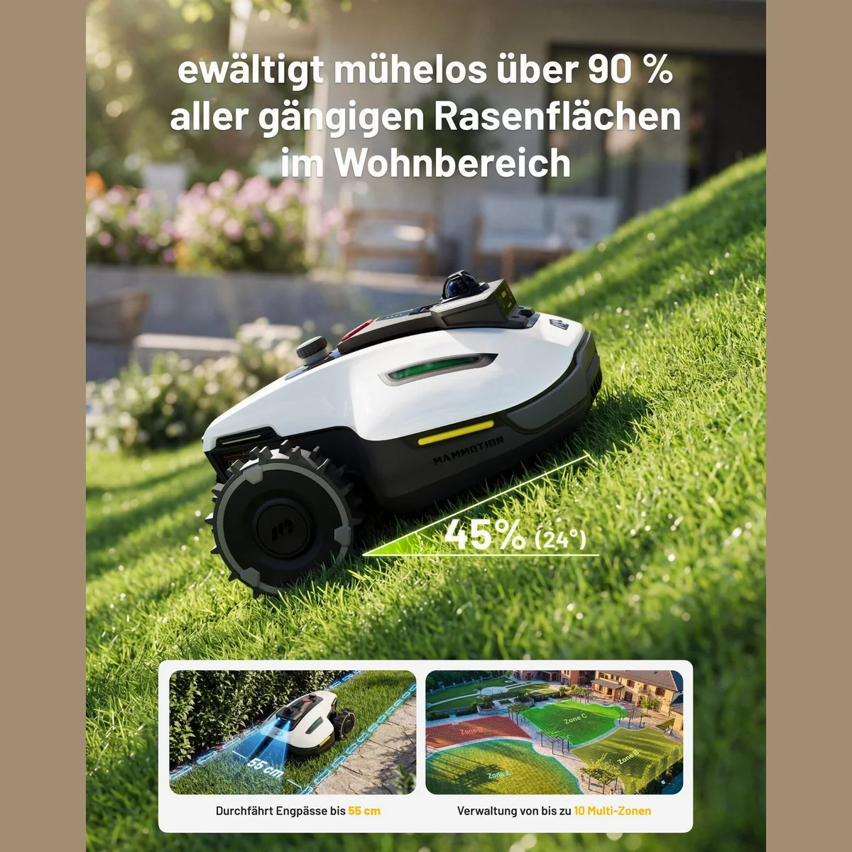 Mammotion YUKA Mini 2 Mähroboter, 360° LiDAR Navigation, bis 1000 m² Rasenfläche 5