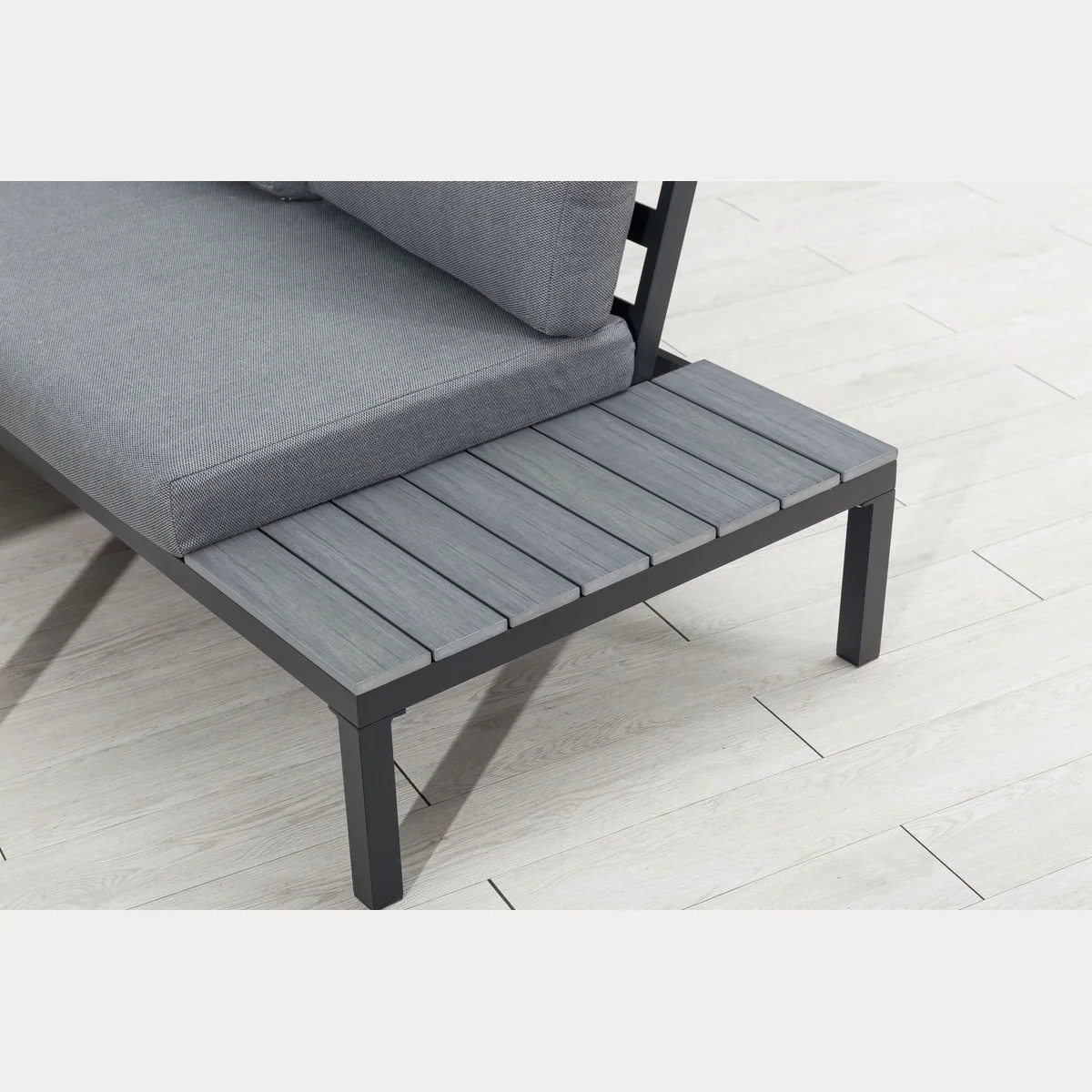 MANDALIKA Garden Loungeset Miro, wetterfestes Aluminium, komfortable Kissen, elegante Holzoptik 4