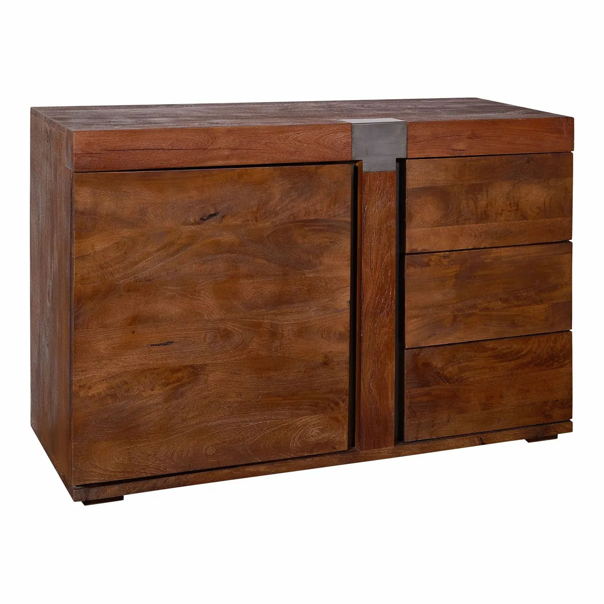 Massivmoebel24 Sideboard AMSTERDAM, modernes Design, massives Mango-Holz, viel Stauraum