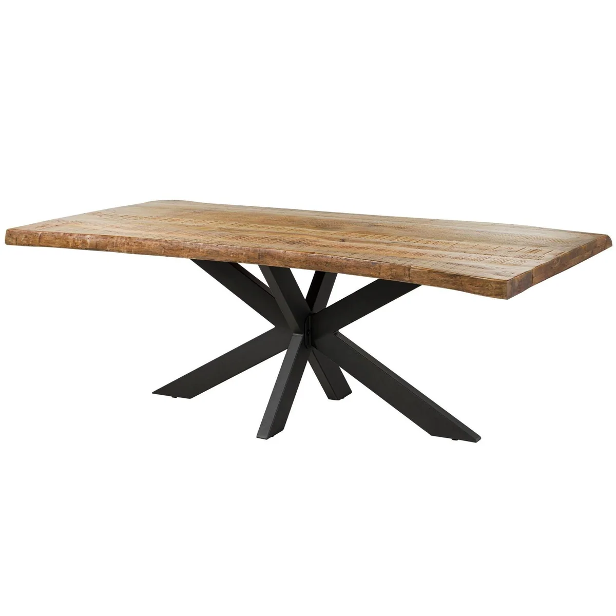 Massivmoebel24 Baumkantentisch FREEFORM, Echte Baumkante, Industrial Style, Hochwertiges Mangoholz 2