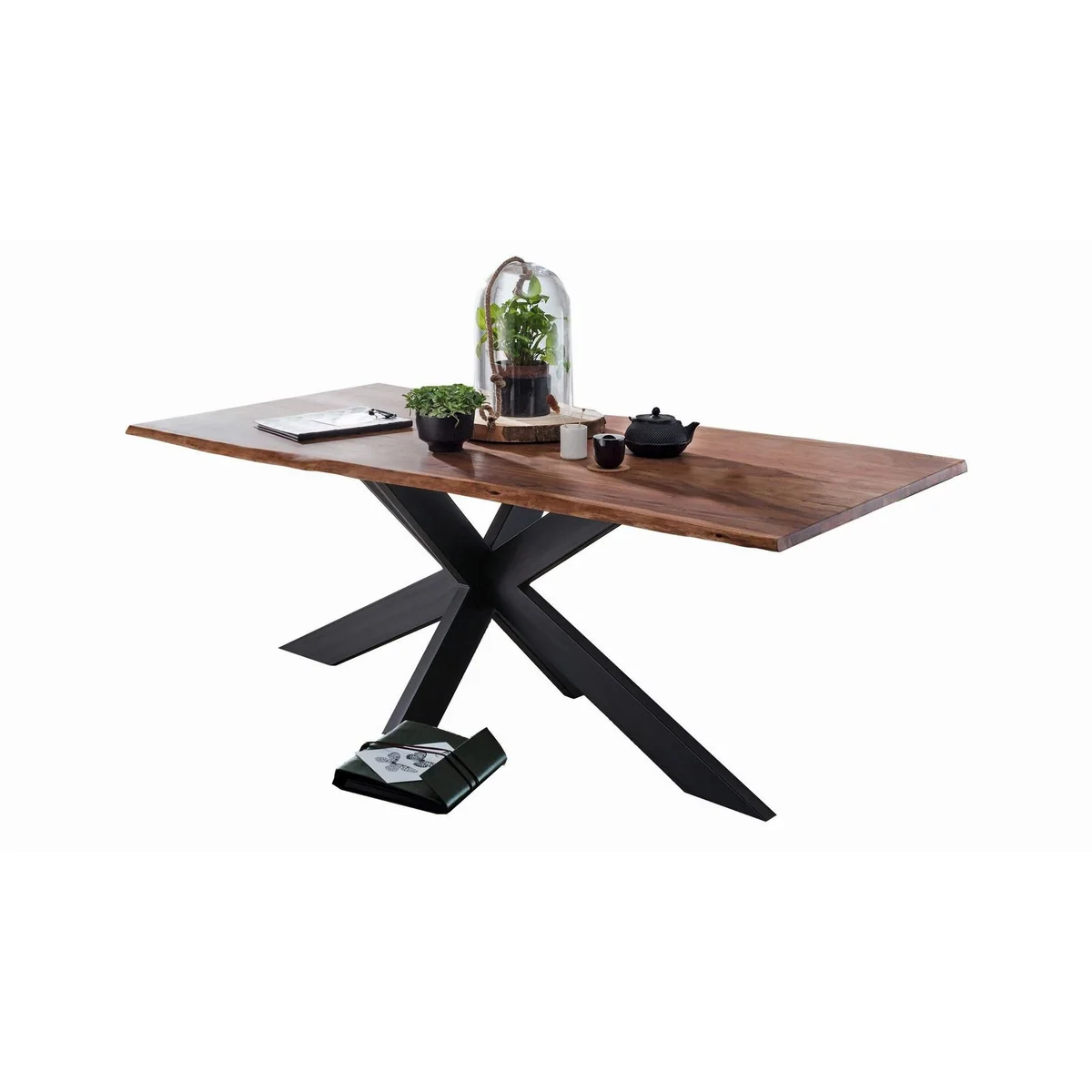Massivart Baumkantentisch TIMY, Akazie massiv, 26 mm Tischplatte, stabiler Stand