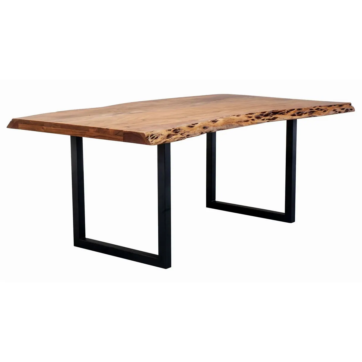 Massivart Baumkantentisch TICO, Akazienholz, 55 mm Tischplatte, stabiler Metallfuß 2