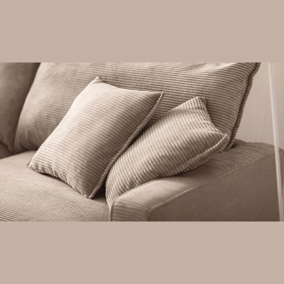 Massivart Big-Sofa TRIBECCA Cord beige, komfortable Nosagunterfederung, inklusive Kissen 5