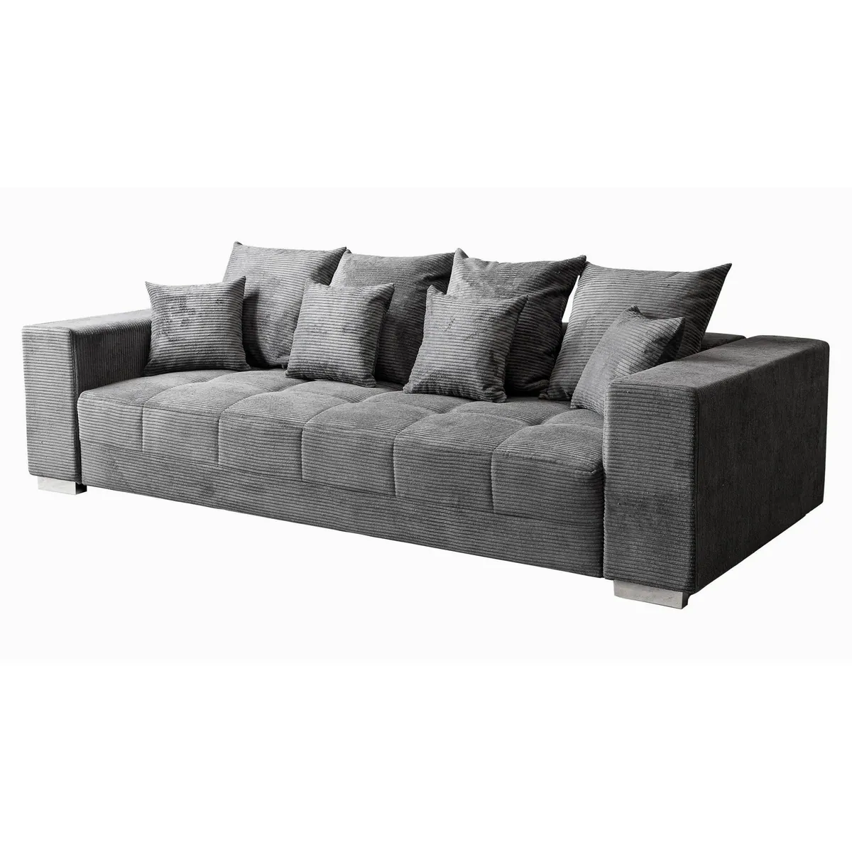 Massivart Big-Sofa BORNEO, Cord-Bezug, Nosagunterfederung, inkl. Kissen Set 2