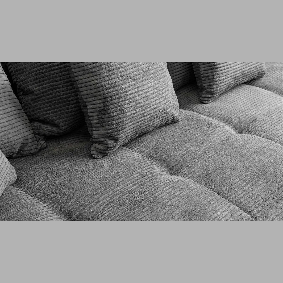 Massivart Big-Sofa BORNEO, Cord-Bezug, Nosagunterfederung, inkl. Kissen Set 3