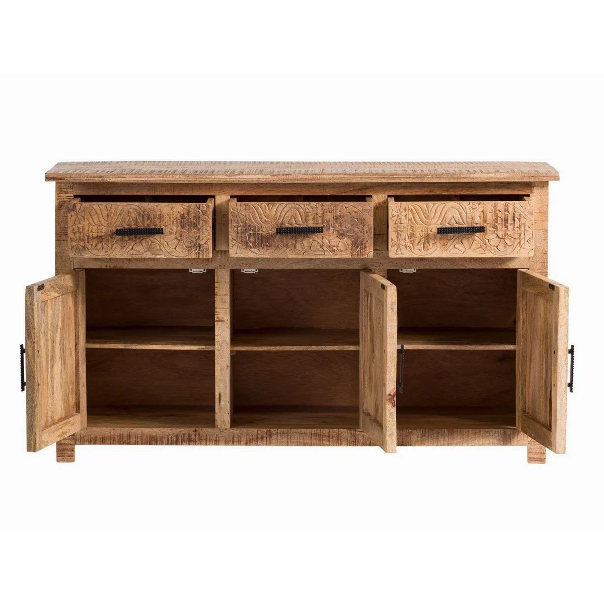 massivum Sideboard Mumbai, Anrichte aus Mango Holz, 3 Türen & 3 Schubladen 3