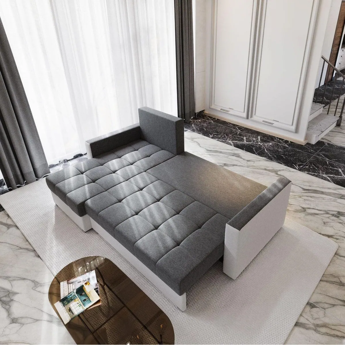 Masseno KOS PIK Ecksofa, Schlaffunktion, elegantes Design 3