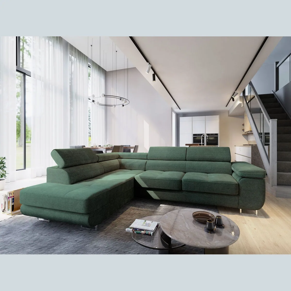 Masseno Ecksofa APIRO mit Schlaffunktion, elegantes Design, praktischer Stauraum 2