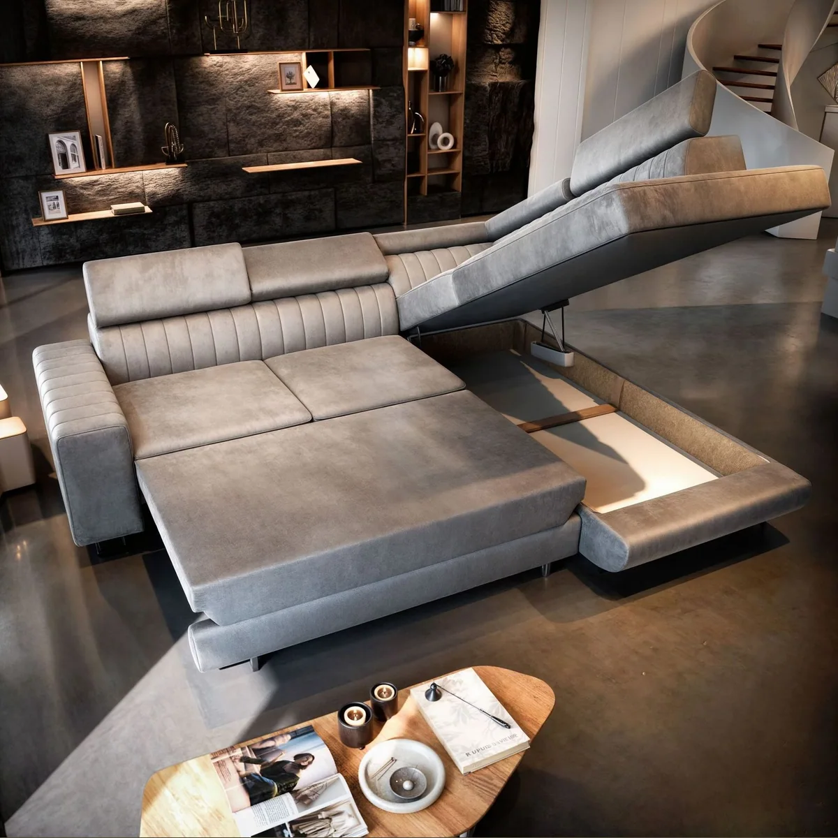 Masseno Ecksofa NOLA mit Schlaffunktion, elegantes Design & praktischer Stauraum 3