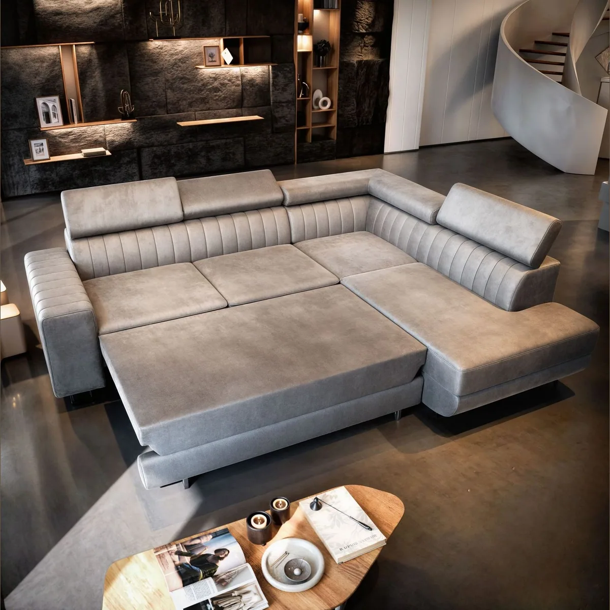 Masseno Ecksofa NOLA mit Schlaffunktion, elegantes Design & praktischer Stauraum 4