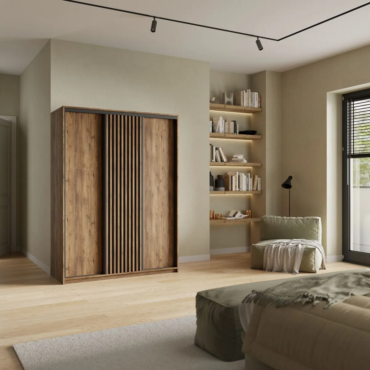 Masseno VONTE Schwebetürenschrank 150 cm, elegantes Design, viel Stauraum, leise Schiebetüren 2