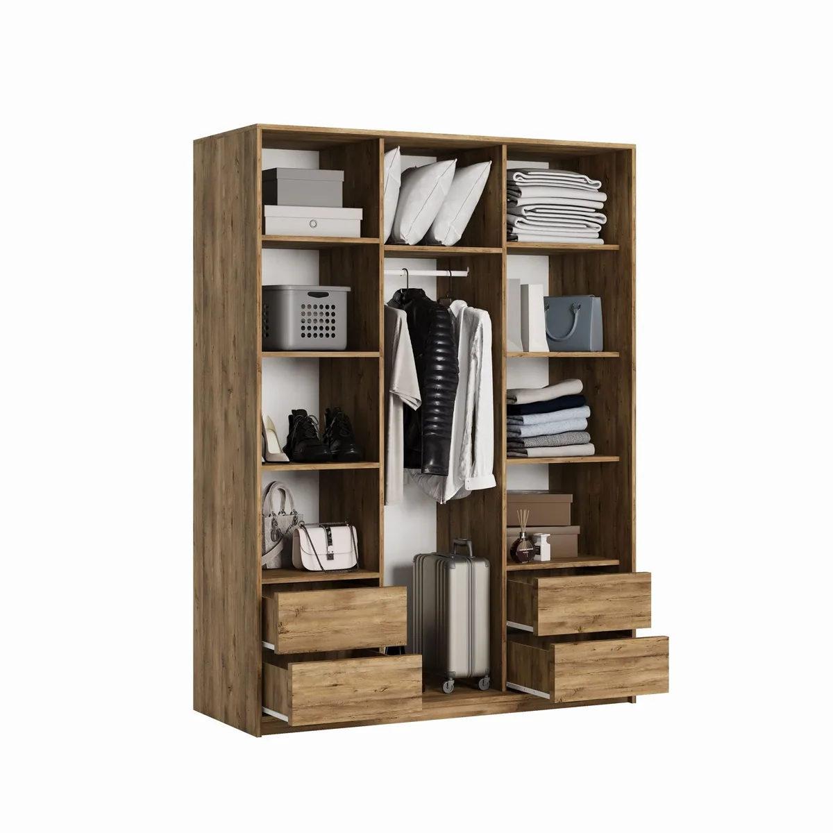 Masseno VONTE Schwebetürenschrank 150 cm, elegantes Design, viel Stauraum, leise Schiebetüren 3