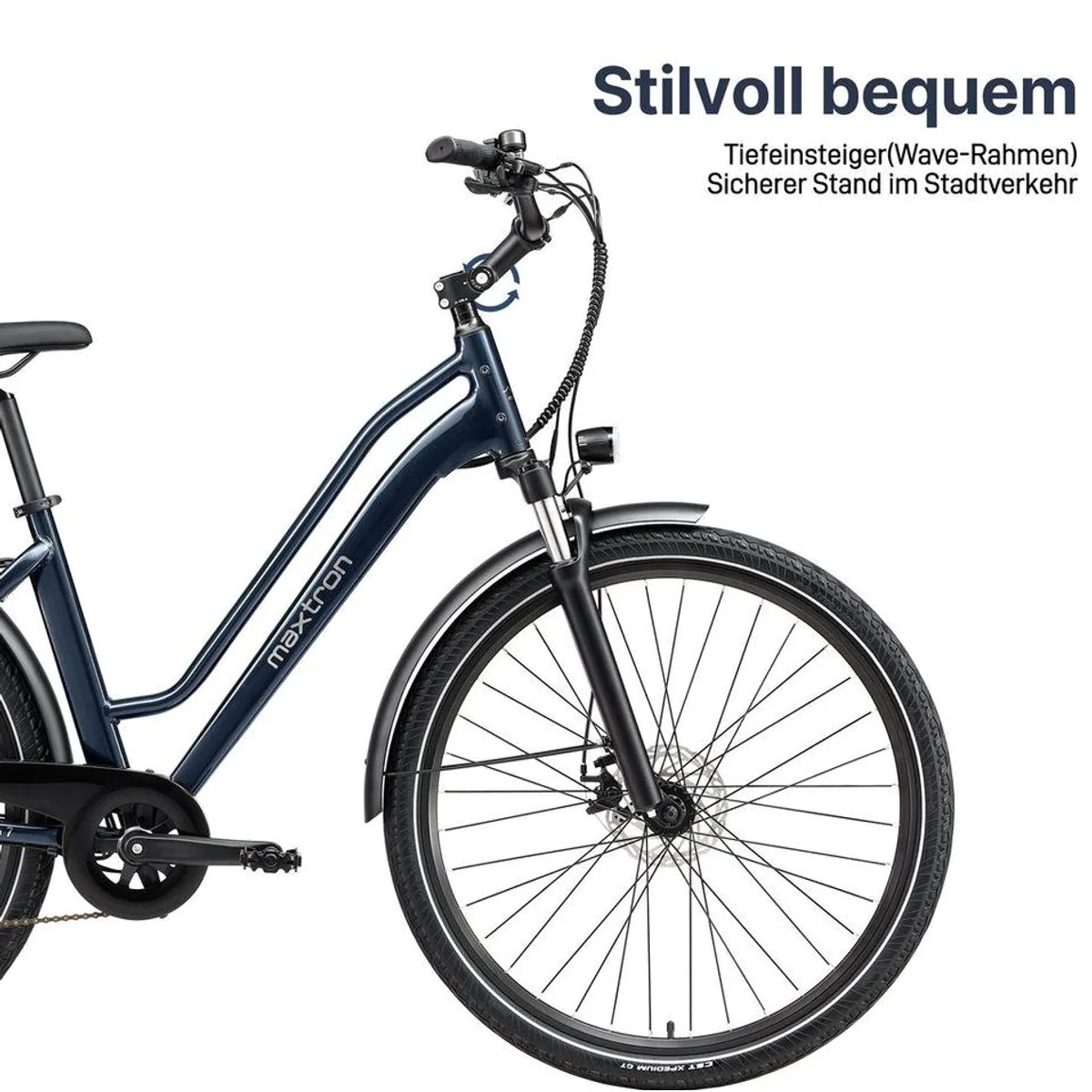 Maxtron Urban 7 E-Citybike, 7-Gang Shimano, 460,8 Wh Akku, Tiefeinsteiger für Damen 4