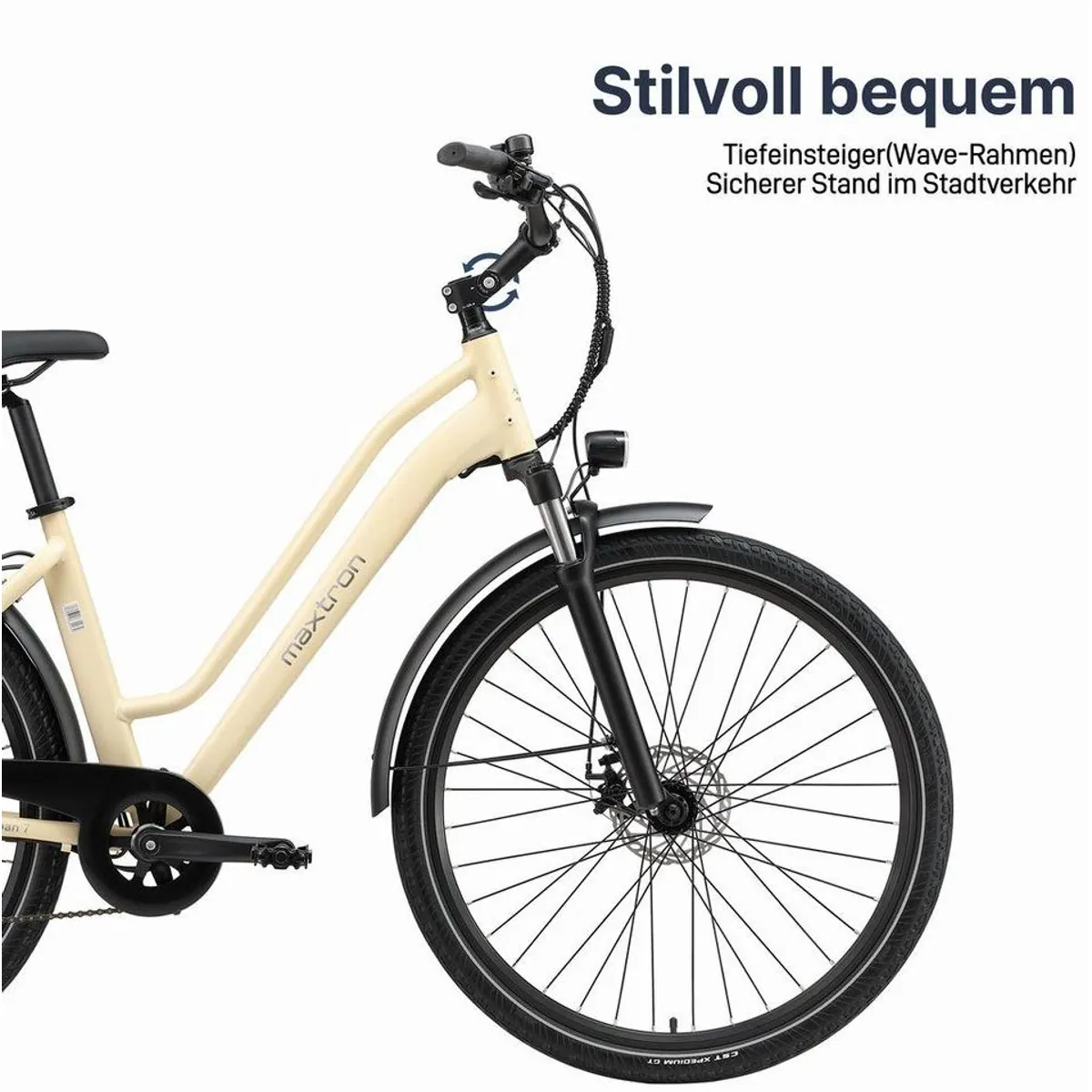 Maxtron Urban 7 E-Citybike, 7-Gang Shimano, effizienter Heckmotor — Komfortabel, vielseitig, elegant 4