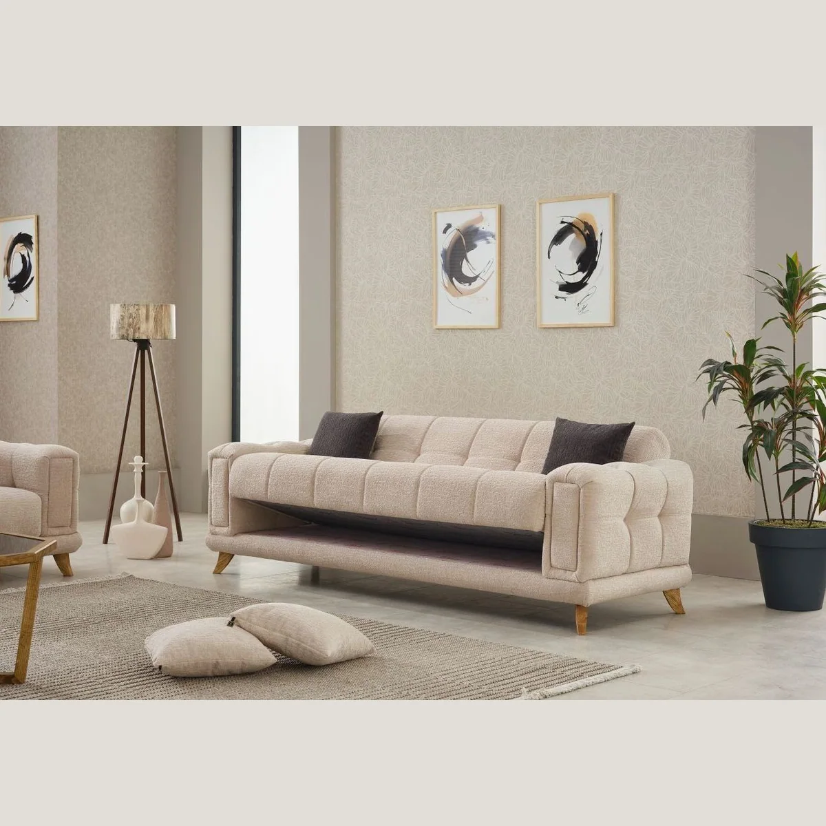 Möbel Akut Polstergarnitur Rikke 3-2-1, Bettfunktion & Bettkasten, modern & komfortabel 3