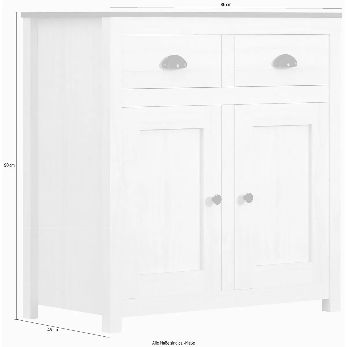 MÖBILIA Sideboard, rustikale Holzoptik, langlebige Muschelgriffe 5