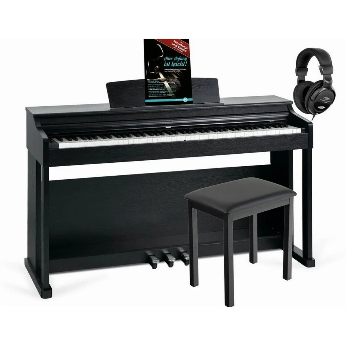 McGrey DP-19 Digitalpiano Set, 88 gewichtete Tasten, inklusive Klavierbank und Kopfhörer