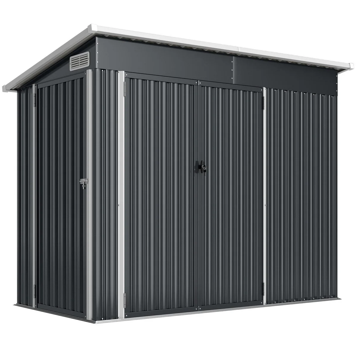 MC Star Gartenhaus Metall Gerätehaus, stabil und abschließbar mit 3 Türen 4