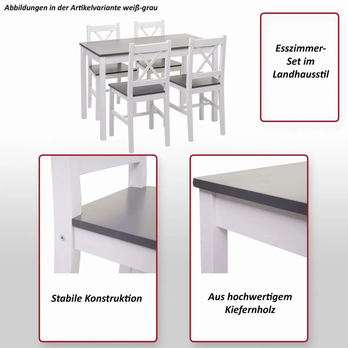 MCW Sitzgruppe MCW-F77-S, 5-tlg, charmant im Landhausstil 4