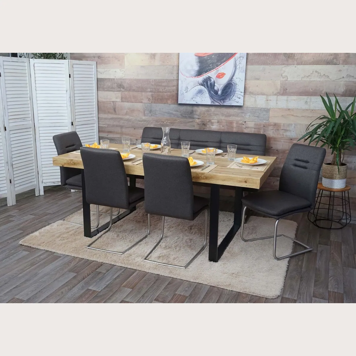 MCW Essgruppe MCW-H70-B, modernes 5-teiliges Set, hoher Sitzkomfort, elegantes Design