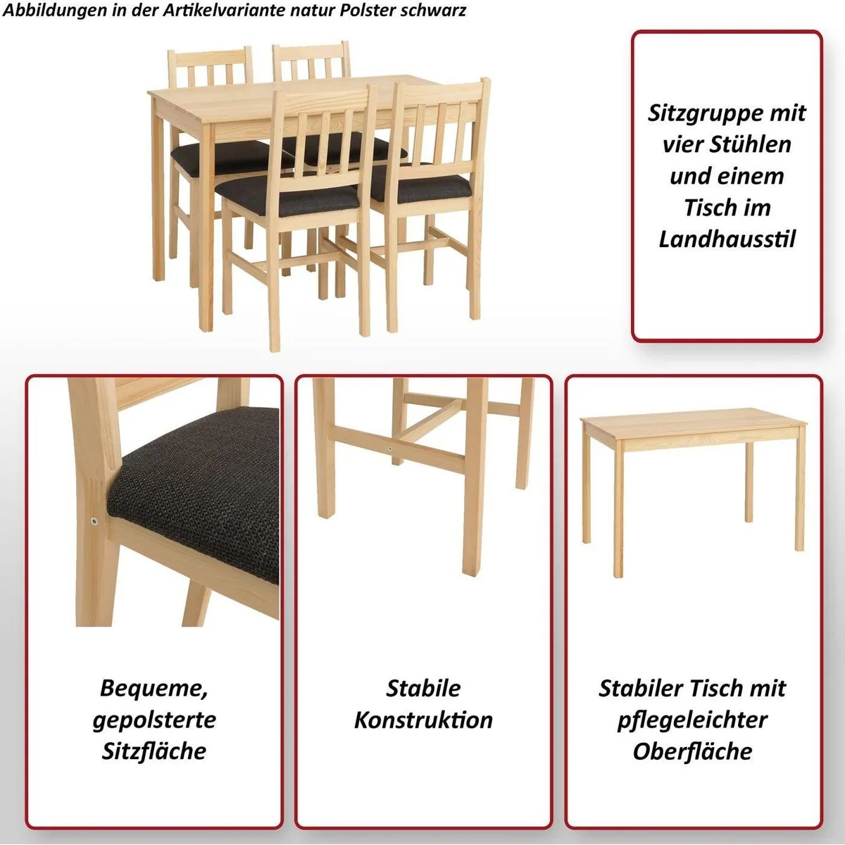 MCW Sitzgruppe MCW-F77-SMP, stilvolles Design, pflegeleichte Oberfläche, bequeme Polsterung 4