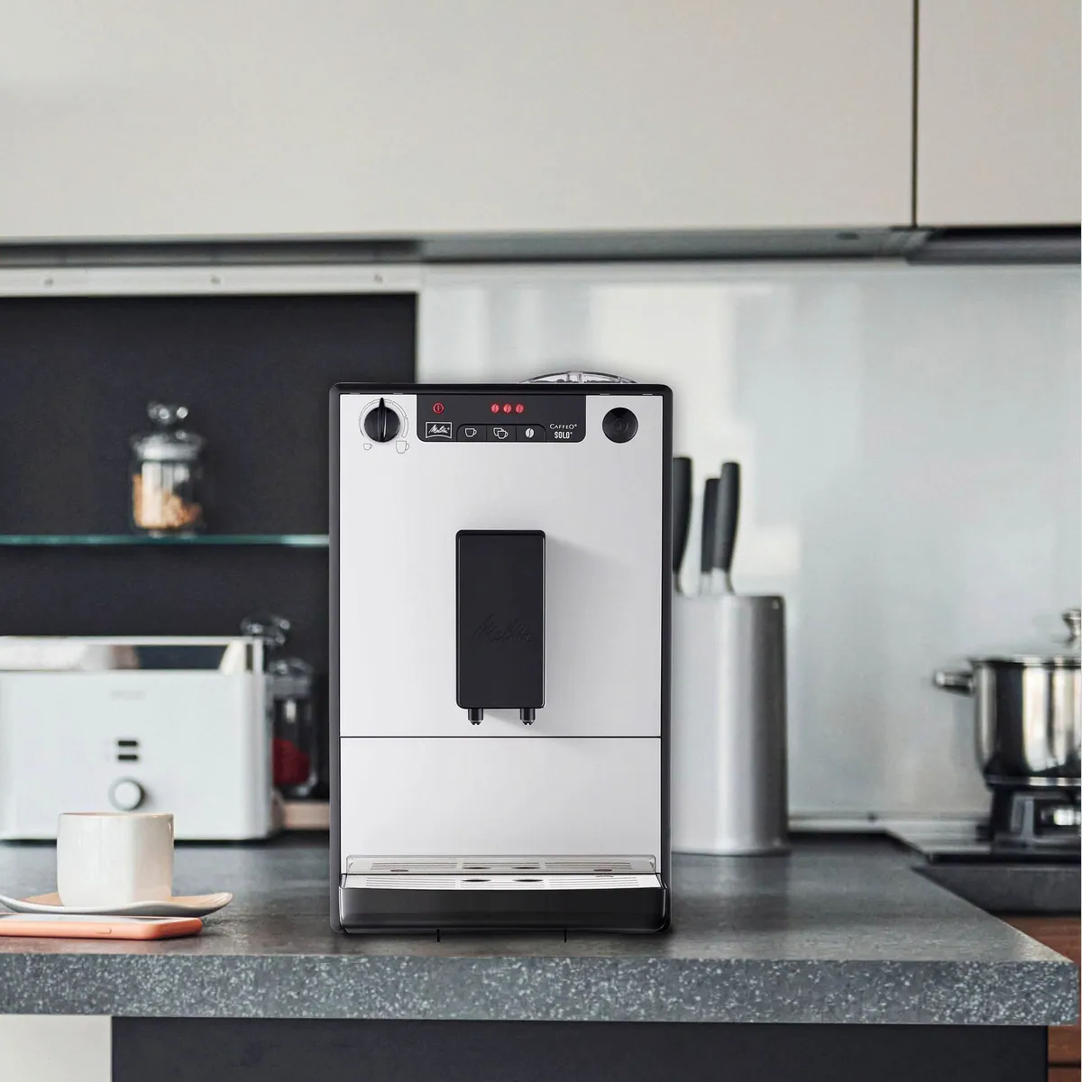 Melitta Kaffeevollautomat Solo 950-766, Pure Silver, kompakt & vielseitig 5