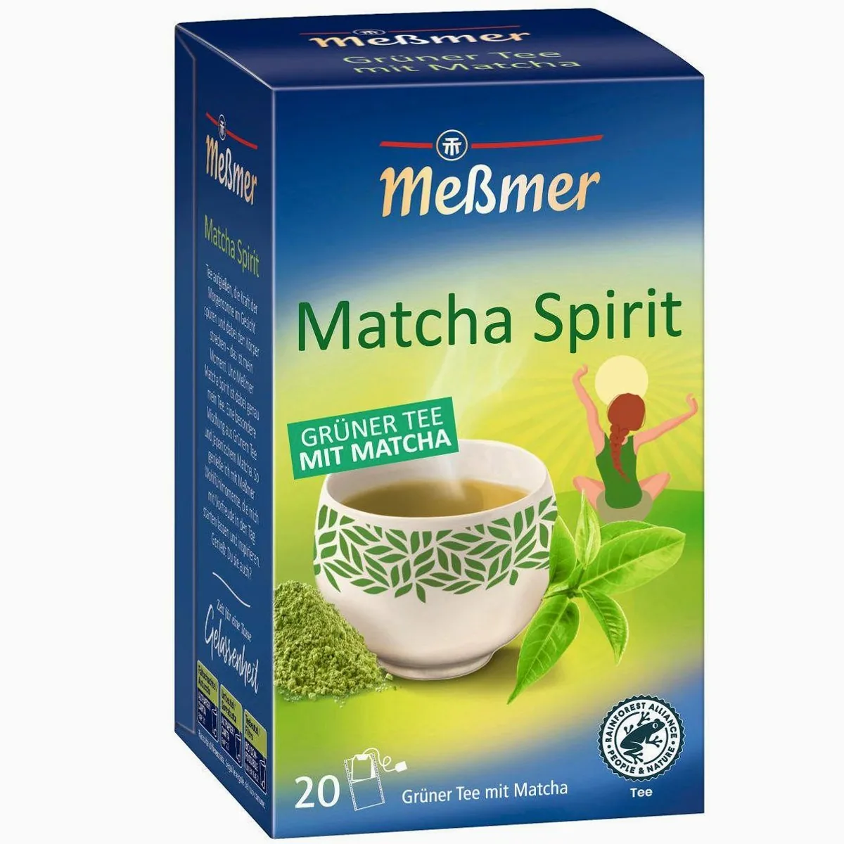Meßmer Grüner Tee mit Matcha, natürliche Zutaten, 20 Teebeutel