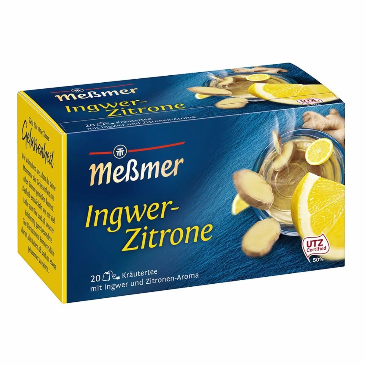 Meßmer Ingwer Zitrone Kräutertee, würzig-frisch mit Zitrusnote — 40g