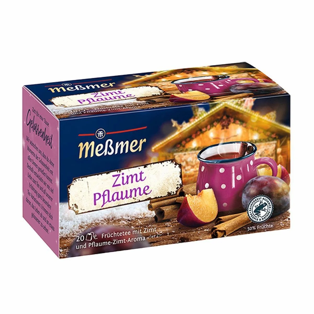 Meßmer Zimt Pflaume Früchtetee, fruchtige Kombination für die kalte Jahreszeit