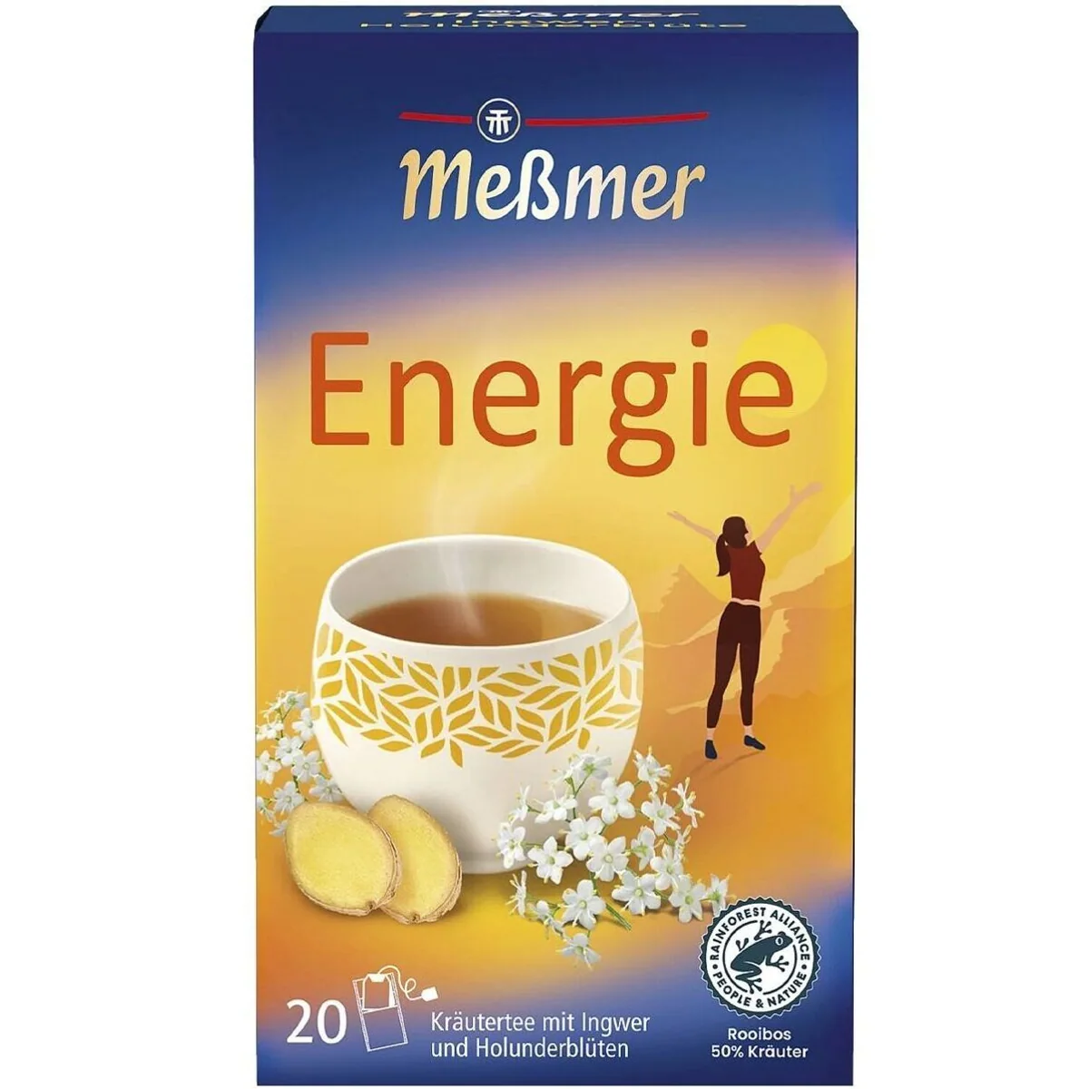 Meßmer Tee Energie, Kräutertee mit Ingwer und Holunderblüten — belebend, würzig, aromatisch 4