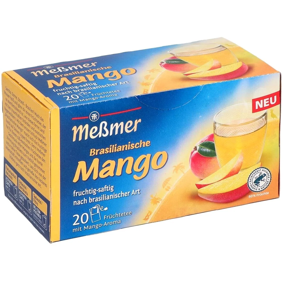 Meßmer Brasilianische Mango Früchtetee, fruchtig-exotischer Genuss — 20 Teebeutel