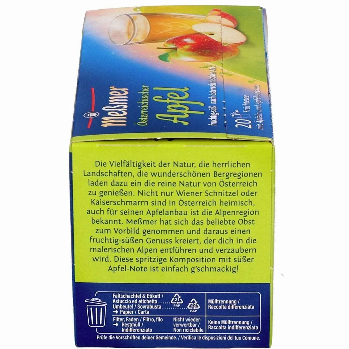 Meßmer Österreichischer Apfel Früchtetee, fruchtig-süßes Aroma mit Äpfeln 3